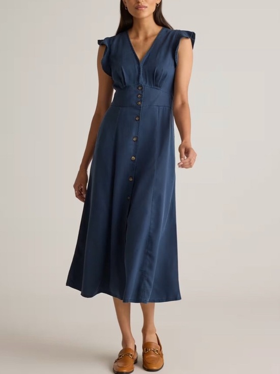 Quince Dresses & Skirts - NWT | Quince | Vintage Wash Tencel Button Front Midi Dress